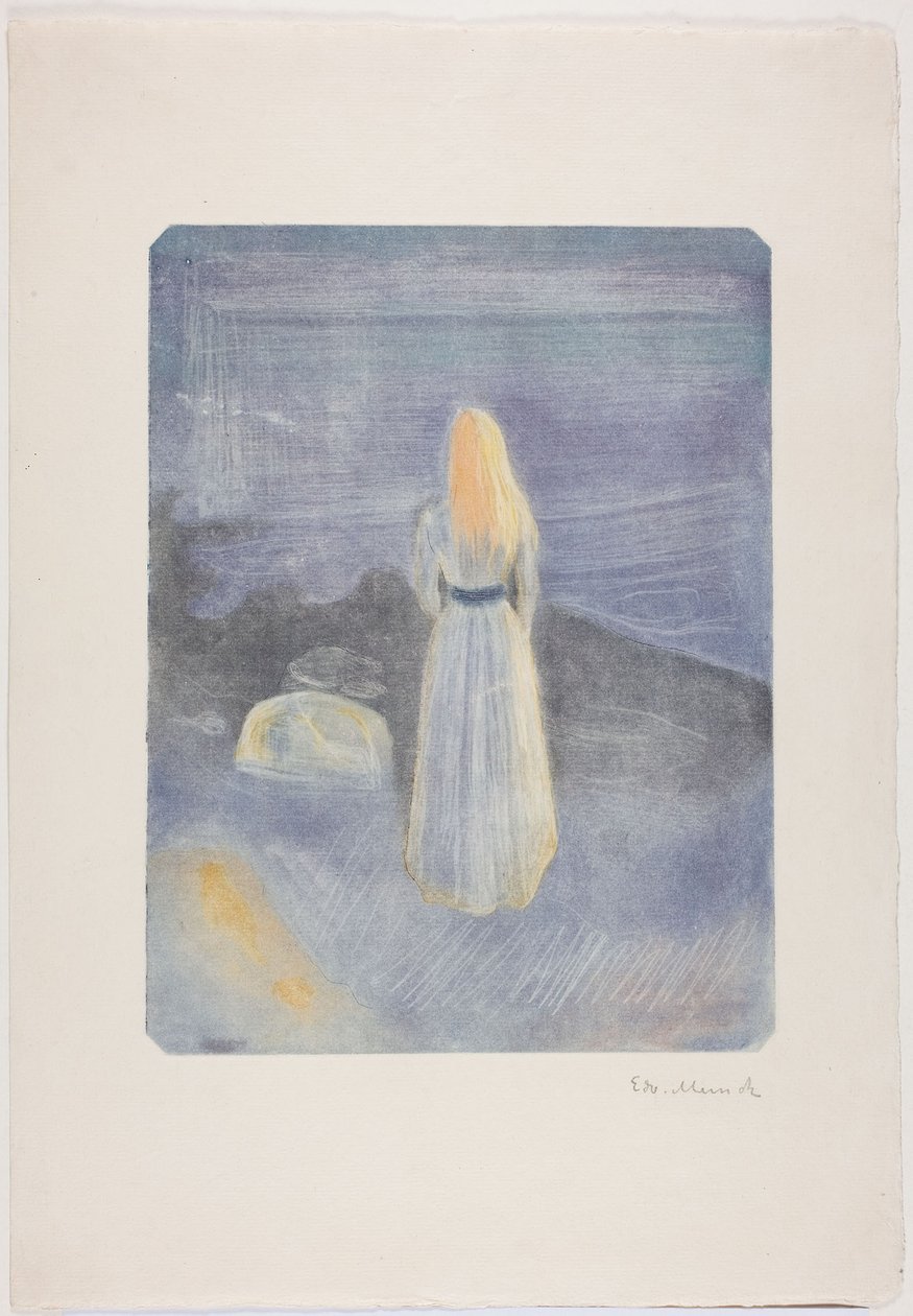 Młoda kobieta na plaży autorstwa Edvard Munch