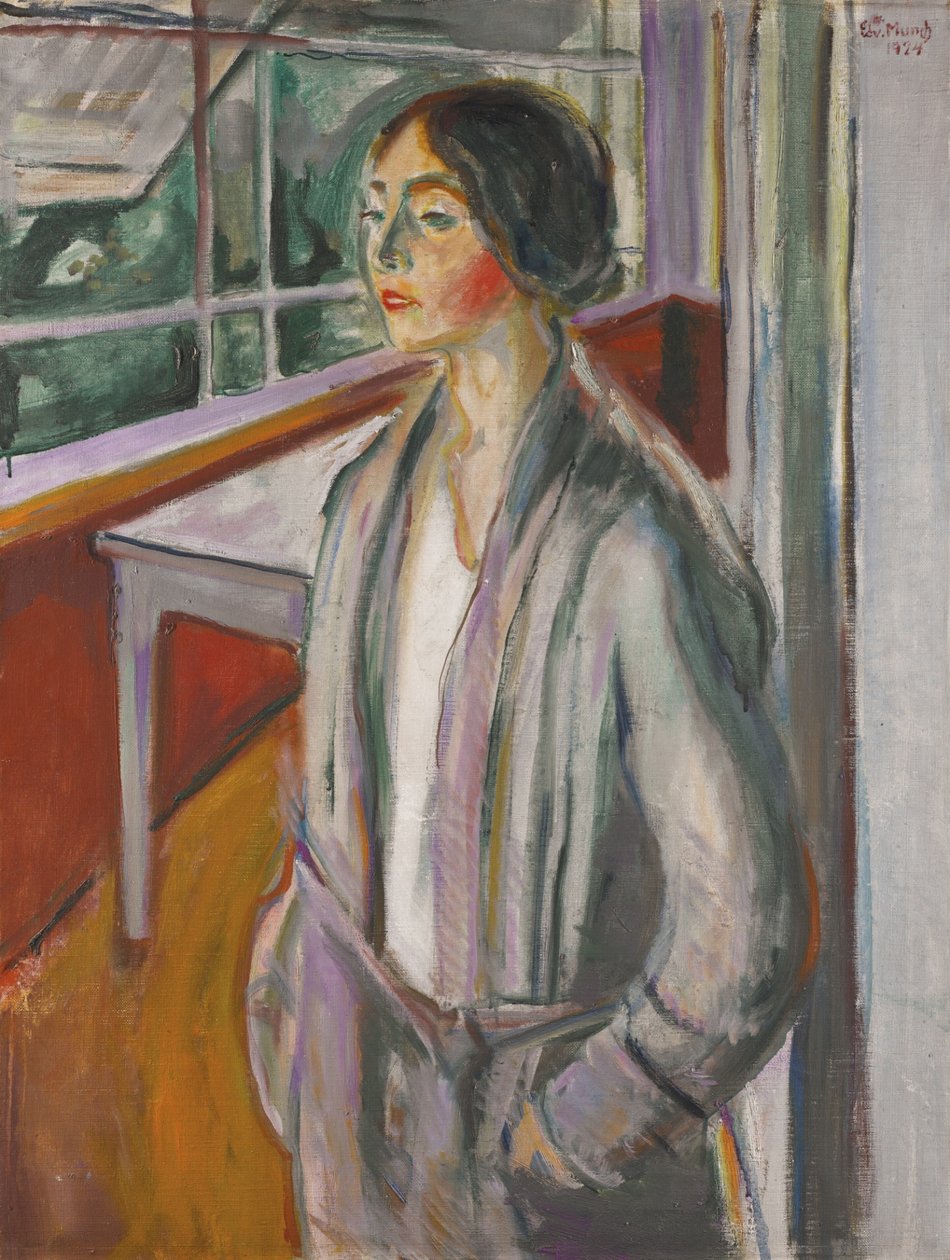 Młoda kobieta na werandzie autorstwa Edvard Munch