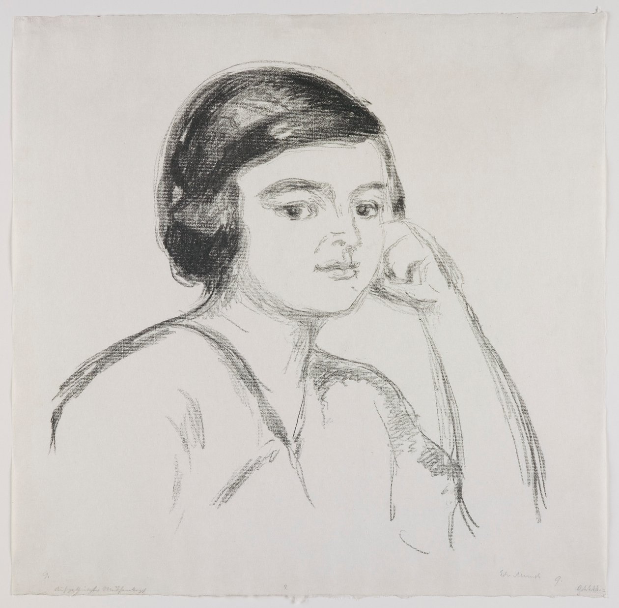 Młoda kobieta z dłonią przy policzku autorstwa Edvard Munch