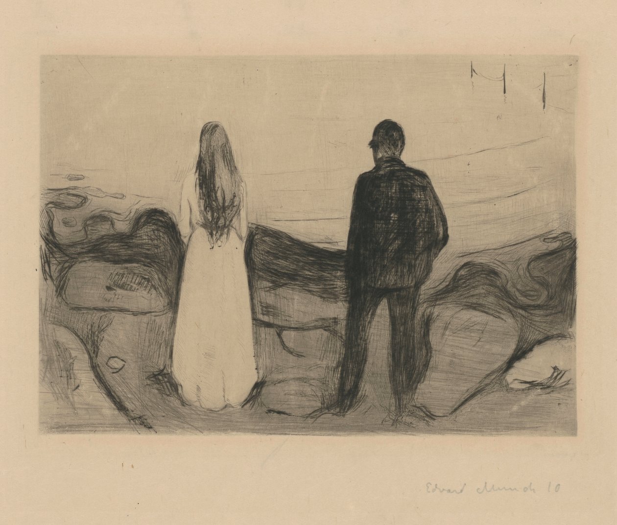Dwoje ludzi (Samotni) autorstwa Edvard Munch