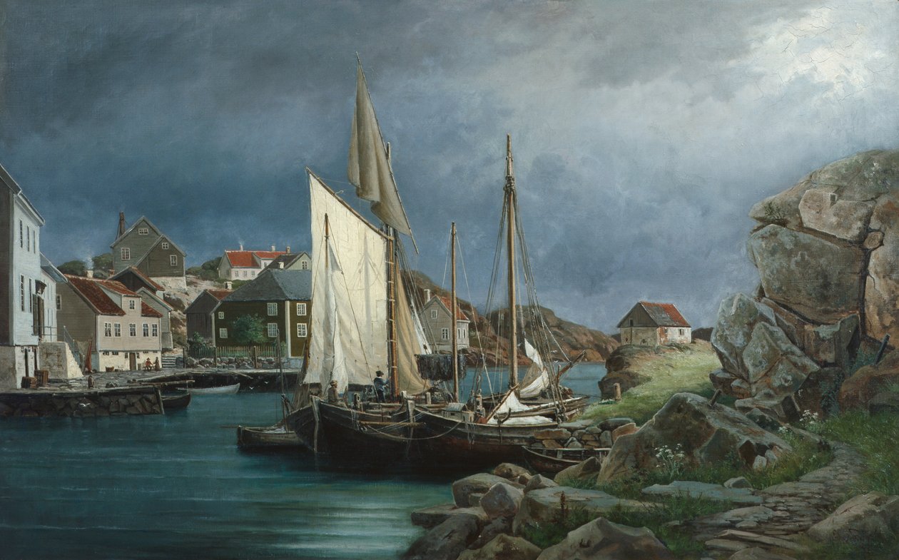 Wioska rybacka autorstwa Edvard Skari
