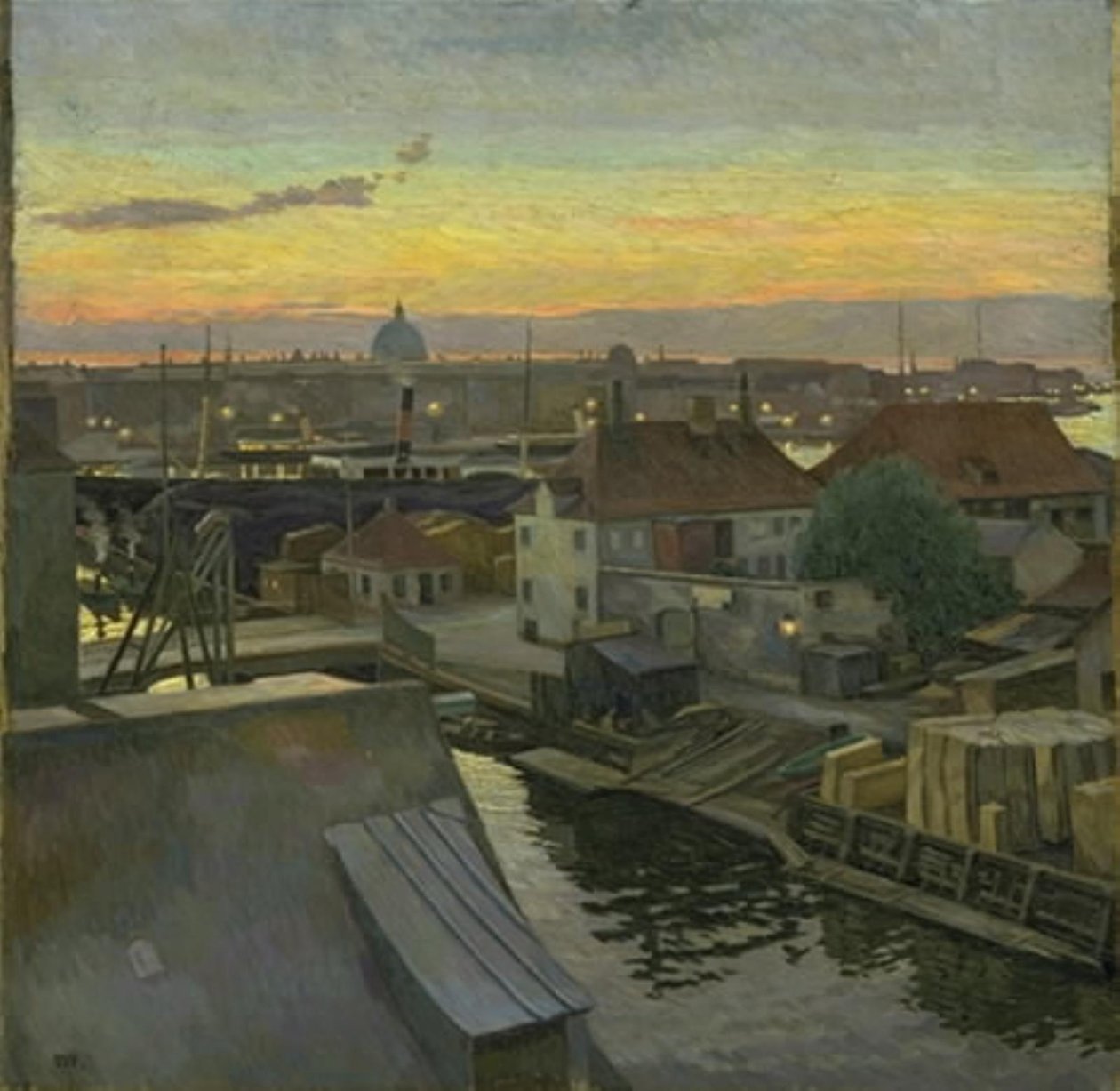 Zobacz na Wilders Plads w Christianshavn. Wieczór autorstwa Edvard Weie