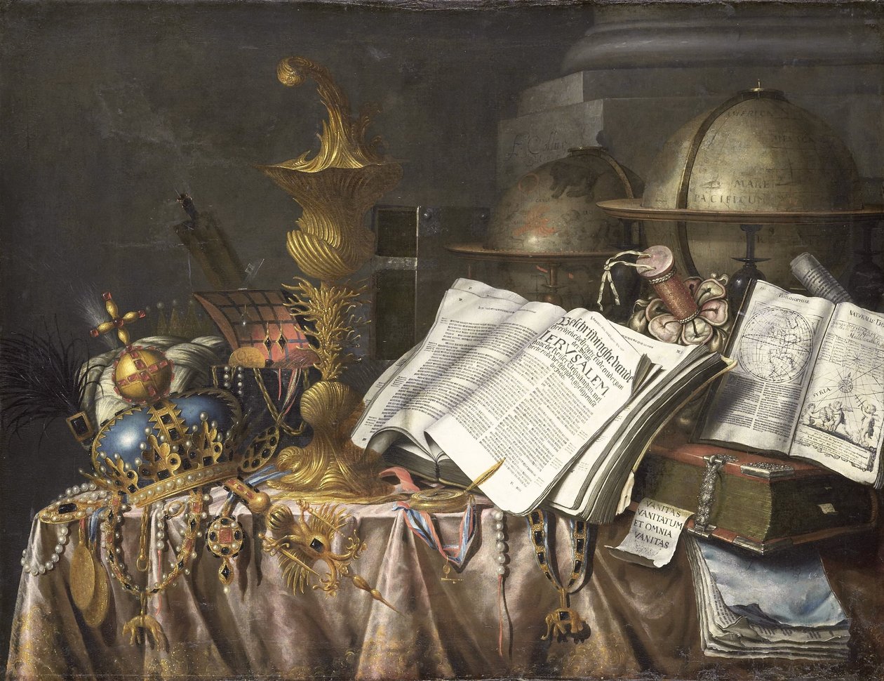 Martwa natura Vanitas autorstwa Edwaert Collier