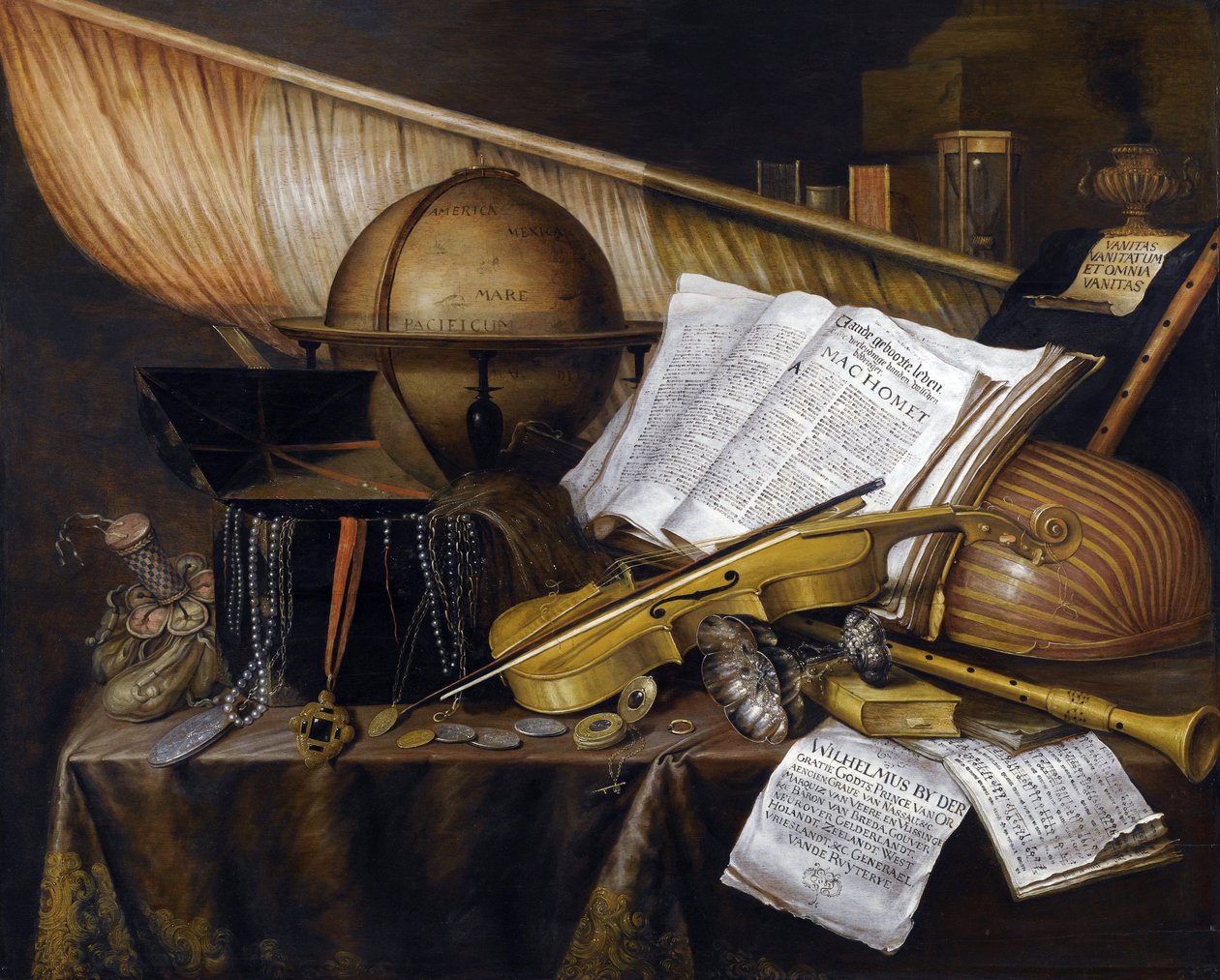 Vanitas Martwa natura - Obraz Edwaerta Colliera (1642-1708) autorstwa Edwaert Colyer or Collier