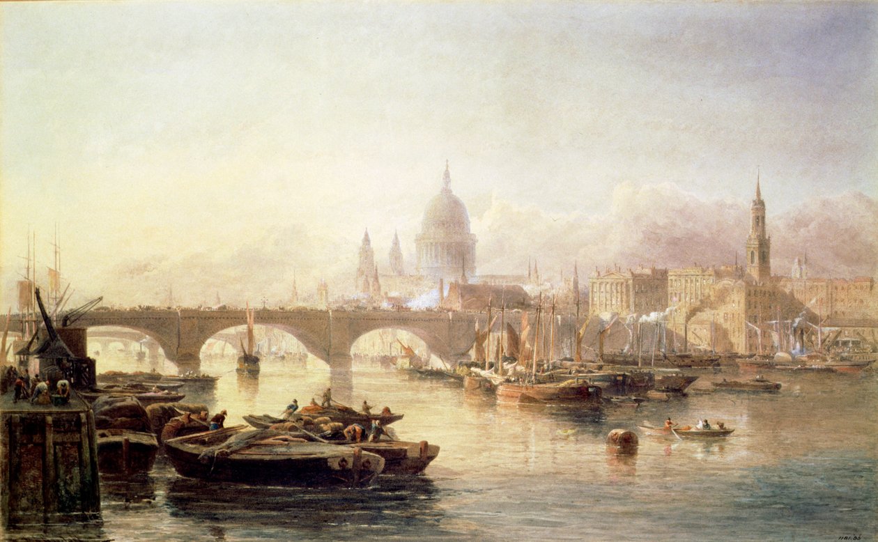 Katedra św. Pawła i Most Londyński, XIX w. autorstwa Edward Angelo Goodall