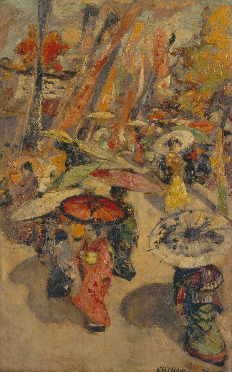 Scena uliczna, Tokio autorstwa Edward Atkinson Hornel