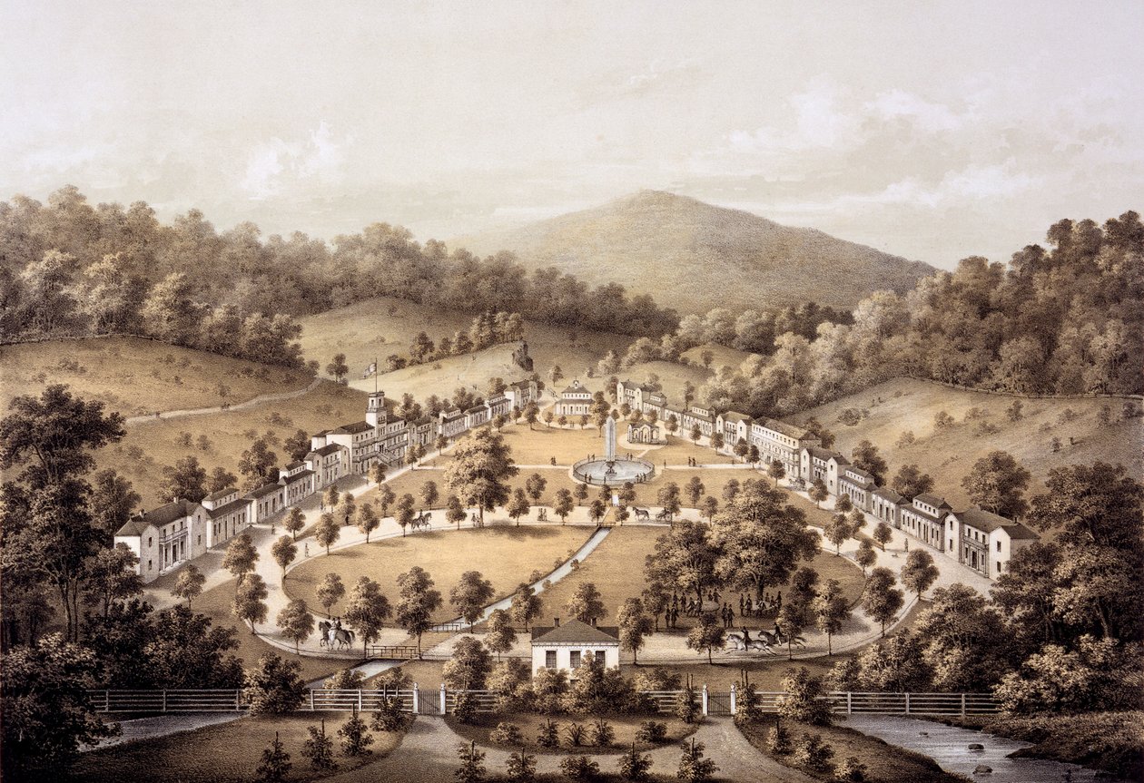 White Sulphur Springs, Montgomery County, z „Albumu Wirginii”, 1858 r. autorstwa Edward Beyer