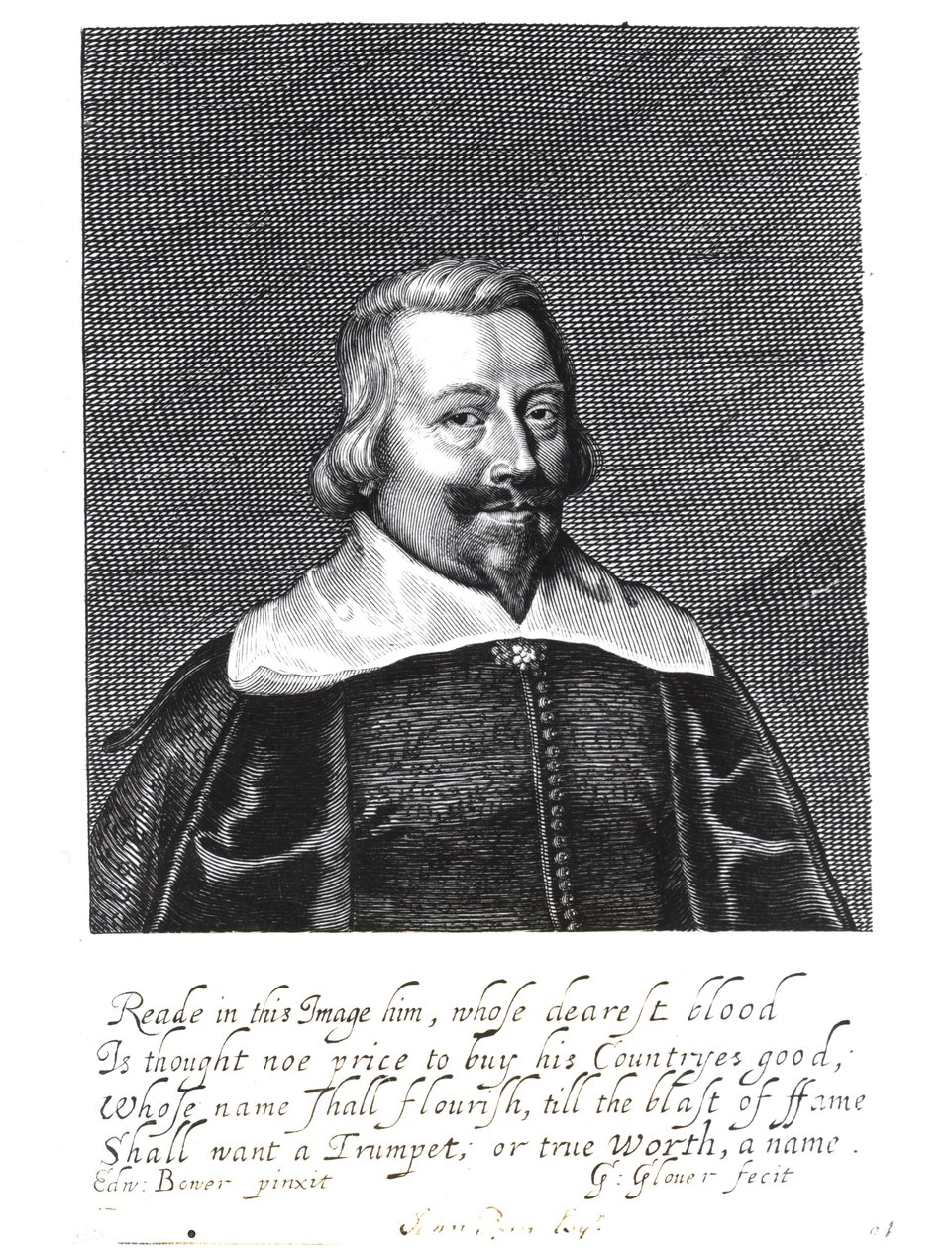 Portret Johna Pyma (ok. 1584-1643) grawerowany przez George