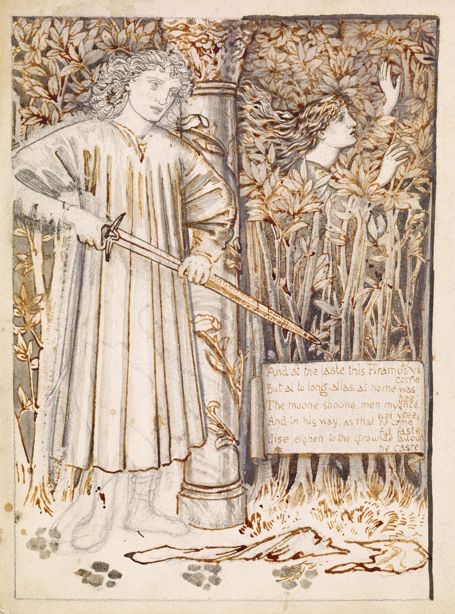 Pyramus i Thisbe autorstwa Edward Burne Jones