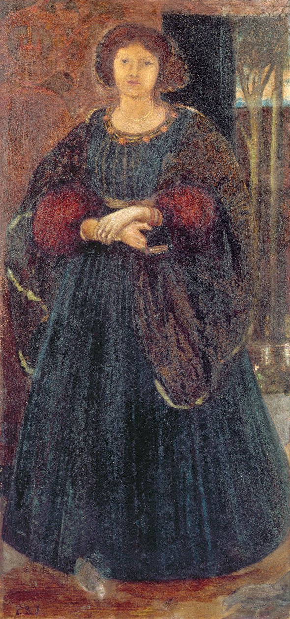 Piękna i Blondynka i Kolory, 1860 (wc i kolor nadwozia na papierze) autorstwa Edward Burne Jones