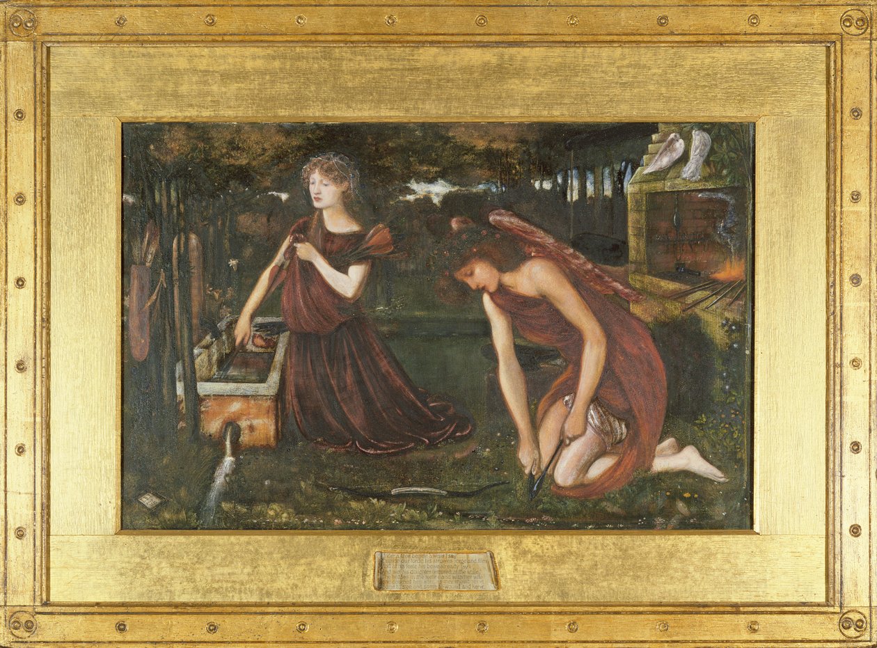 Kuźnia Kupidyna (wc i kolor nadwozia na papierze) (patrz również 430973) autorstwa Edward Burne Jones
