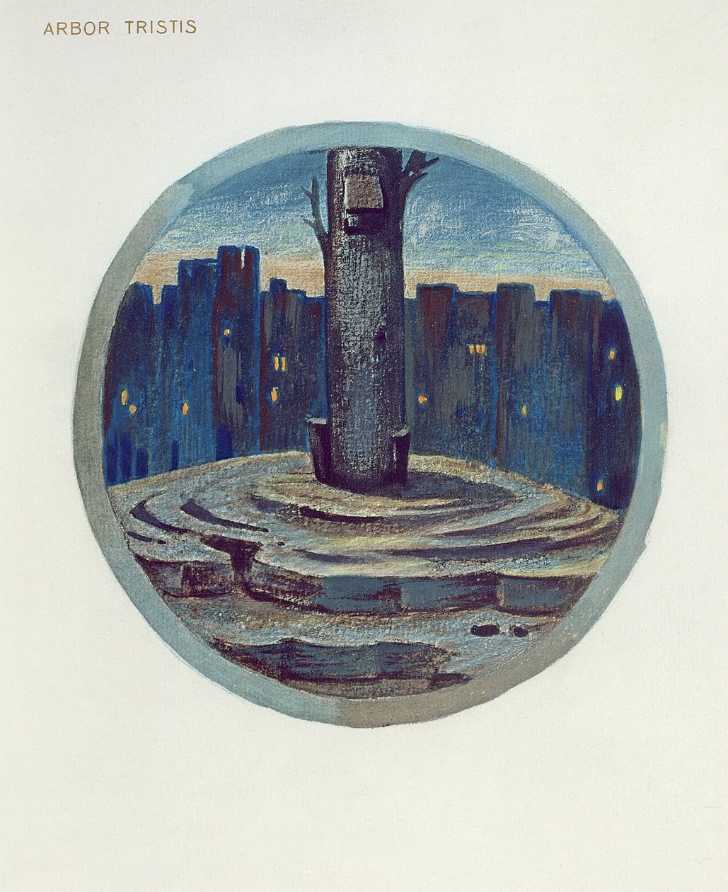Ilustracja do książki o kwiatach: XXVIII. Arbor Tristis, 1905 (litografia z gwaszem na papierze) autorstwa Edward Burne Jones