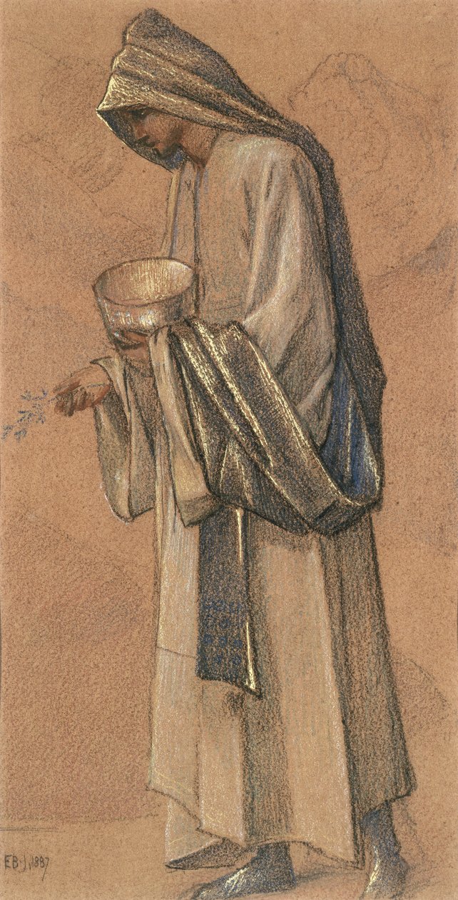 Król Baltazar, 1887 (kolorowe kredy i złoto) autorstwa Edward Burne Jones
