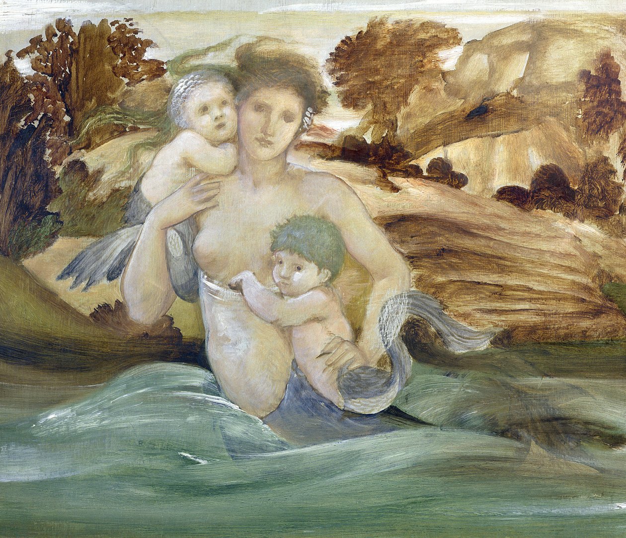Syrenka ze swoim Potomstwem autorstwa Edward Burne Jones