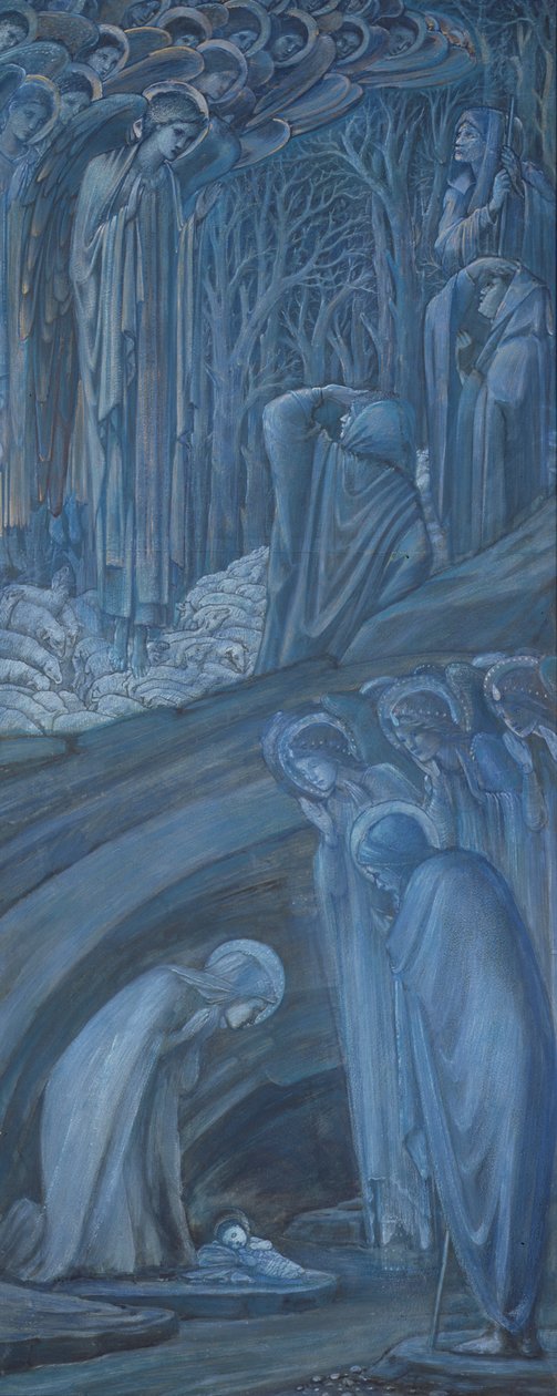 Narodzenia, 1887 (gwasz i złota farba na papierze) autorstwa Edward Burne Jones