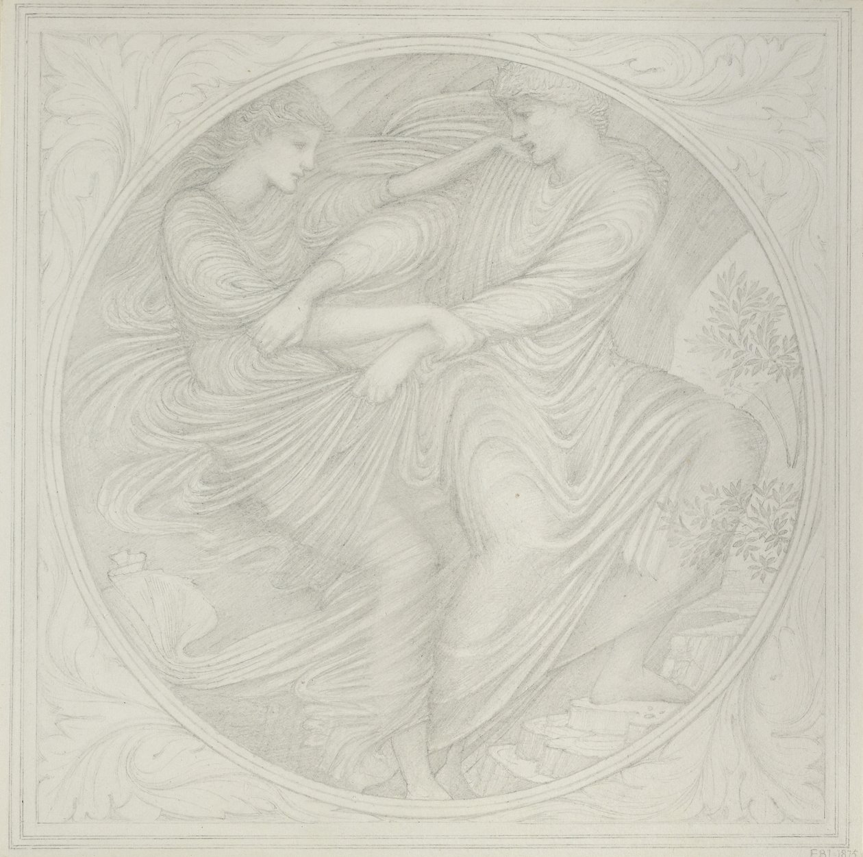 Orfeusz spogląda wstecz, 1872-75 (grafit na papierze) autorstwa Edward Burne Jones