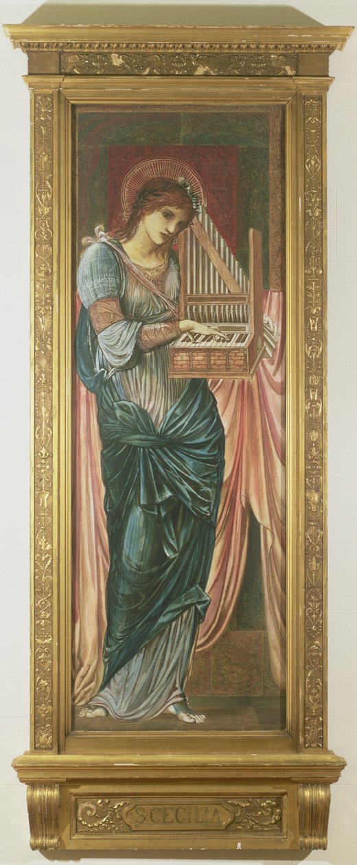 Św. Cecylia (tempera na panelu) (patrz także 198348) autorstwa Edward Burne Jones