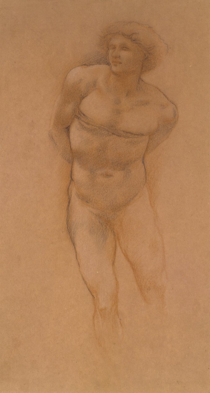 Studium do „Samochodu miłości” (czerwona i czarna kreda na papierze) autorstwa Edward Burne Jones