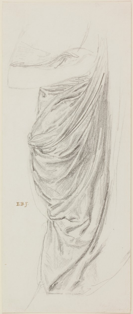 Studium draperii dla Tezeusza i Ariadny (tusz i ołówek na papierze) autorstwa Edward Burne Jones