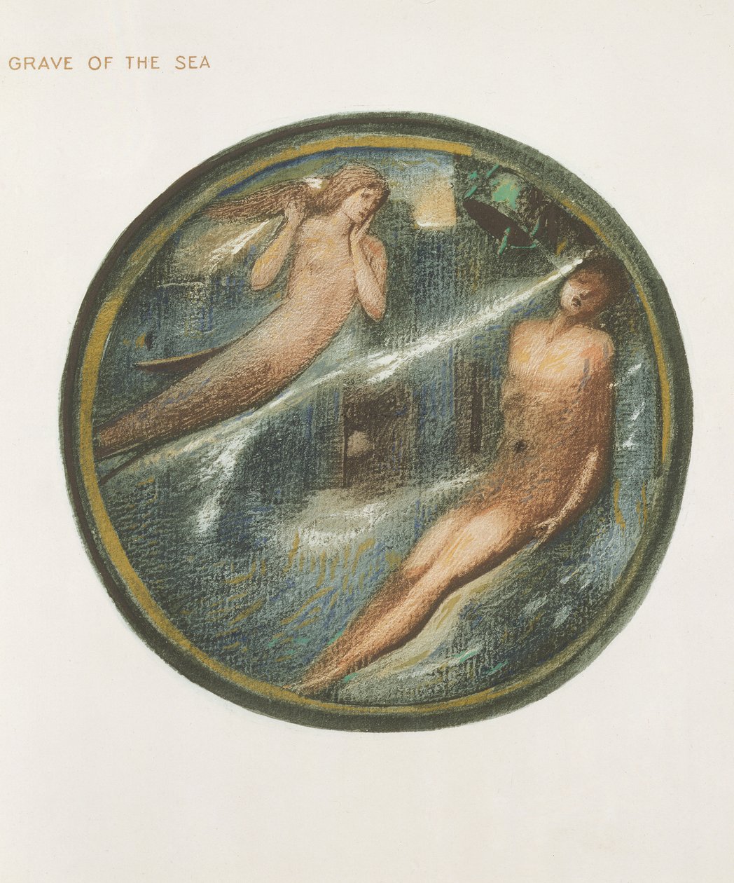 Księga Kwiatów: XVI. Grób morza, 1905 (litografia z gwaszem na papierze) autorstwa Edward Burne Jones