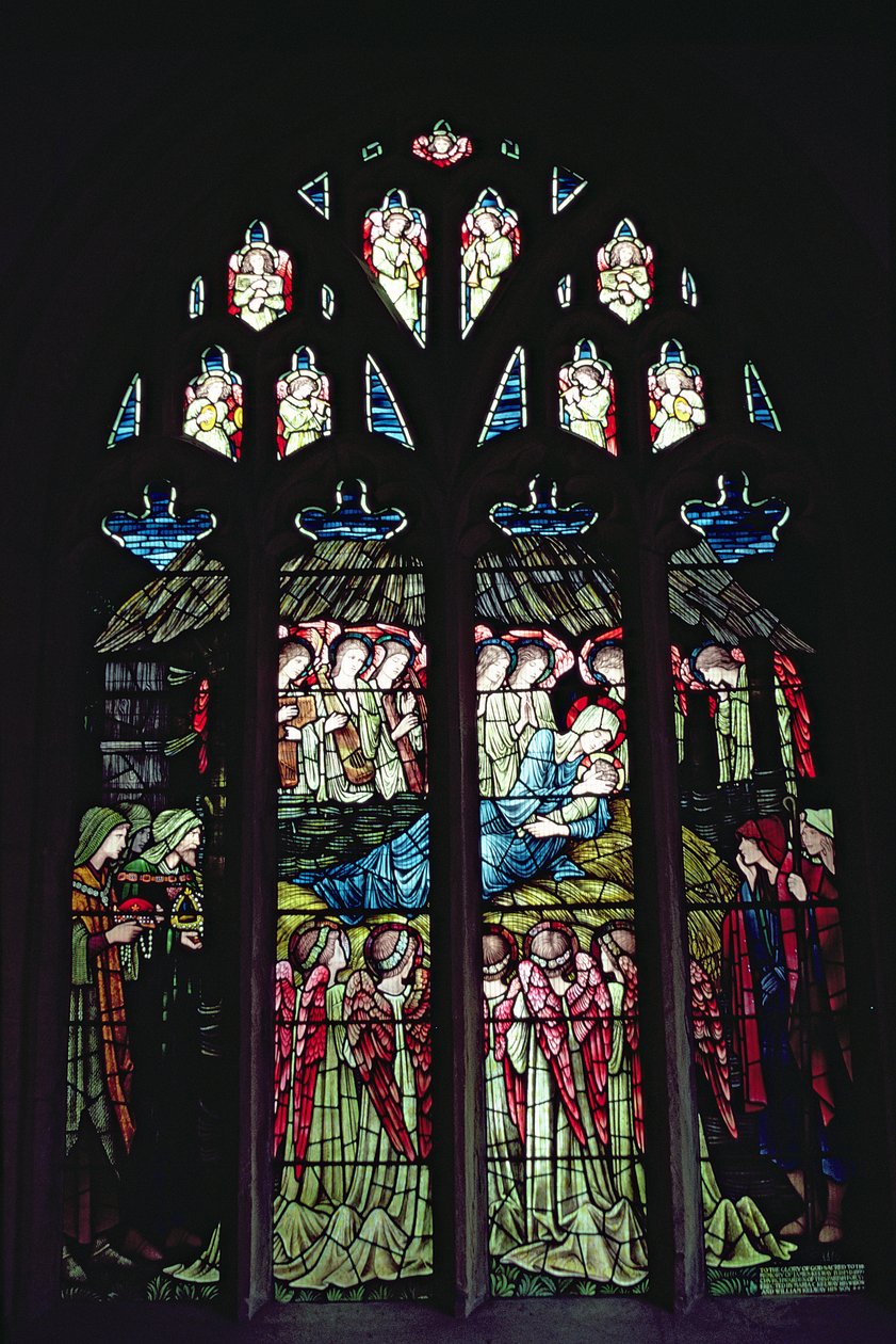 Narodzenia (witraż) autorstwa Edward Burne Jones