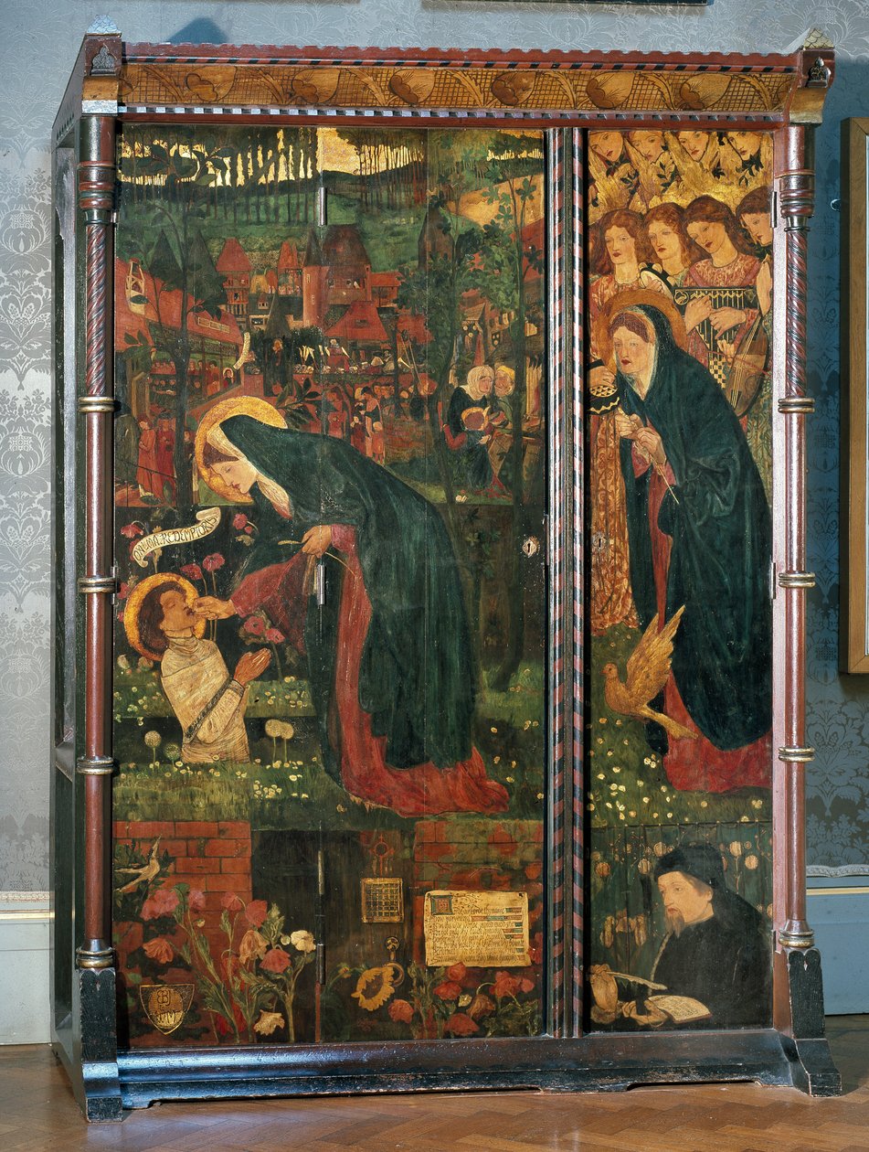 Opowieść księżnej, dekorowana szafa, projekt Philip Webb (1831-1915), 1859 autorstwa Edward Burne Jones