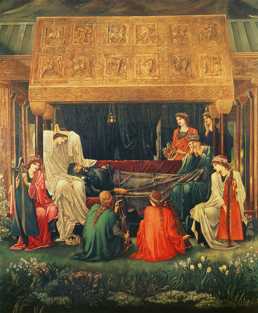 Ostatni sen Artura w Avalonie, 1881-98 autorstwa Edward Burne Jones
