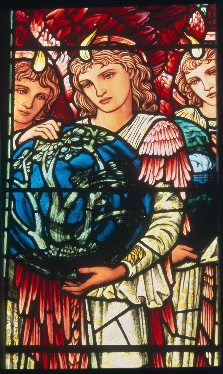 Anioły stworzenia: dzień trzeci, ok. 1890 (witraże) autorstwa Edward Burne Jones