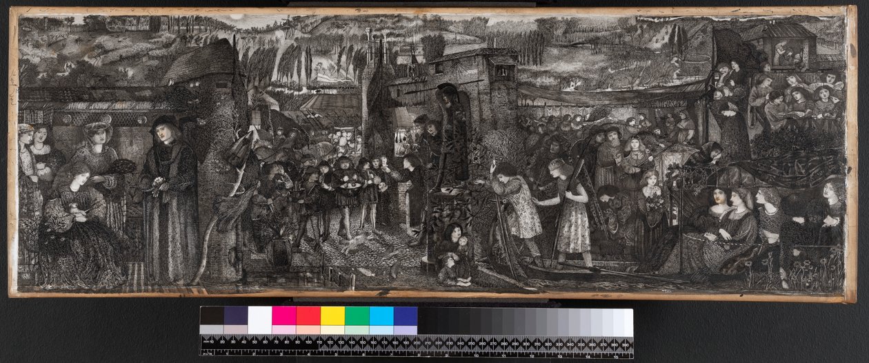 Ślub Buondelmontes, 1859 (tusz i pranie na welinie) autorstwa Edward Burne Jones