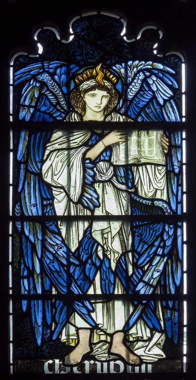 Cambridge, Jesus College Chapel, Morris & Co., Edward Burne-Jones, Cherubin, 1873 autorstwa Edward Burne Jones
