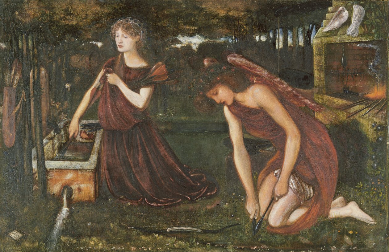 Kuźnia Kupidyna (wc i kolor nadwozia na papierze) (patrz również 356959) autorstwa Edward Burne Jones