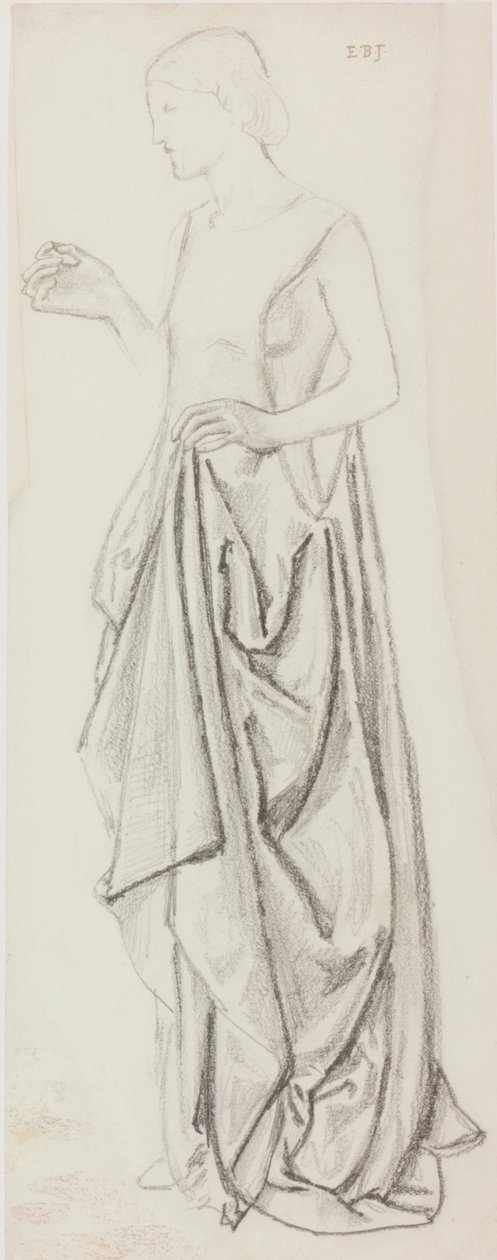 Kobieca postać (tusz i ołówek na papierze) autorstwa Edward Burne Jones