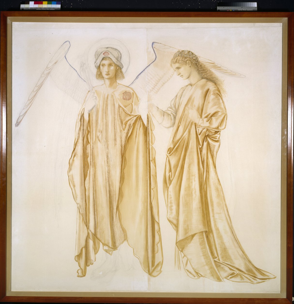 Miłość sprowadzająca Alkestis z grobu, 1863 (akwarela, farba do ciała, czarne i kolorowe kredki na papierze) autorstwa Edward Burne Jones