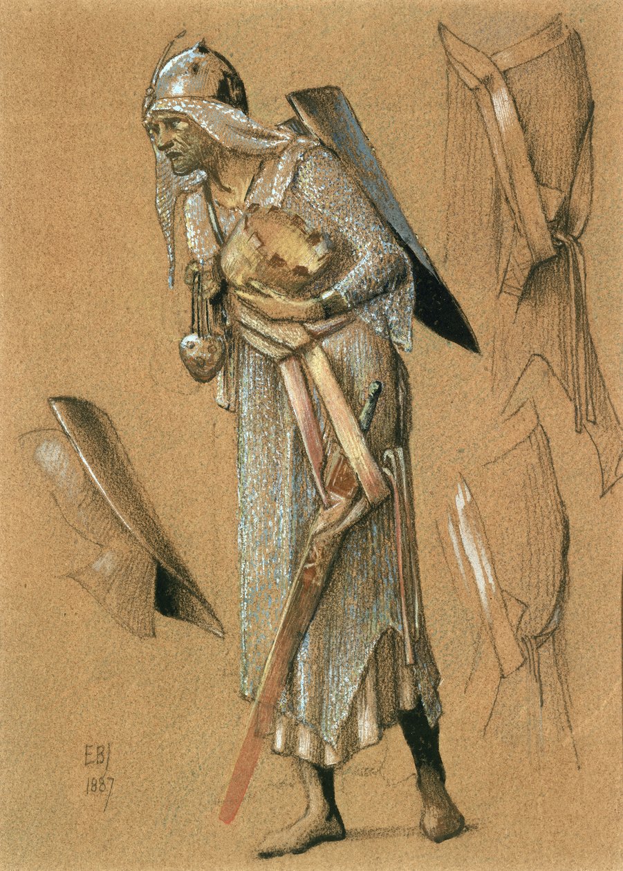 Melchior, 1887 (kreda kolorowa i złoto) autorstwa Edward Burne Jones