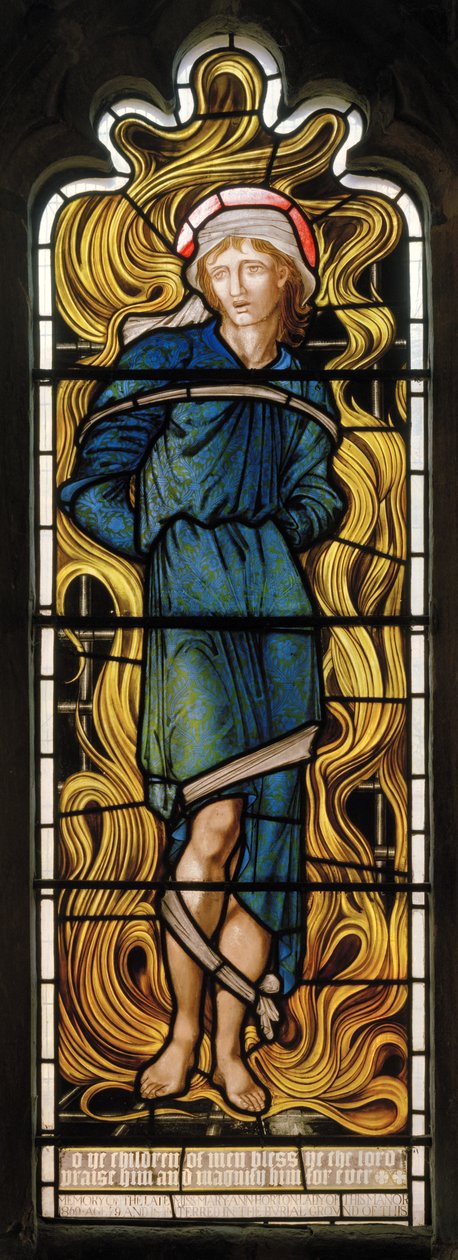 Meszach, Ognisty Piec, Zachodnie Okno, 1870 autorstwa Edward Burne Jones