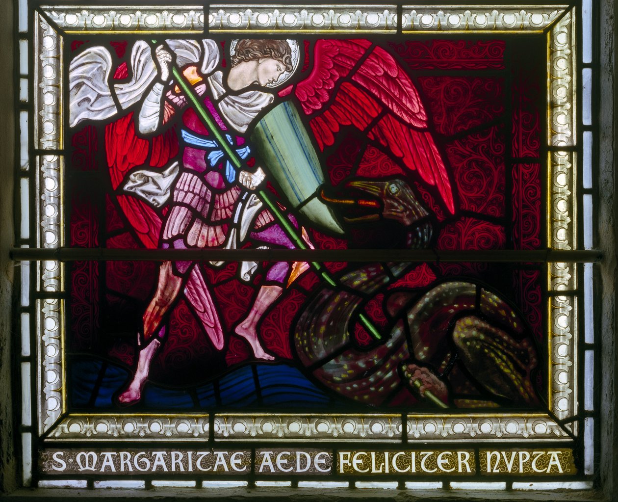 Rottingdean, St Margaret, Morris & Co., Edward Burne-Jones, St Michael zabijający smoka, 1893 autorstwa Edward Burne Jones