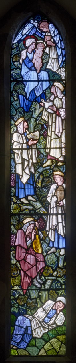 Rottingdean, St Margaret, Morris & Co., Edward Burne-Jones, Drzewo Jessego, autoportret, 1897 autorstwa Edward Burne Jones