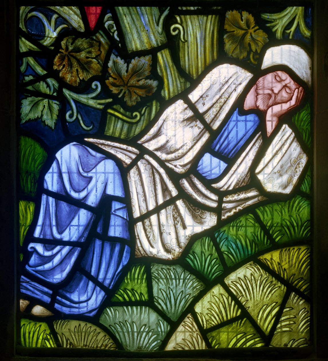 Rottingdean, St Margaret, Morris & Co, Edward Burne-Jones, The Tree Of Jesse, autoportret Burne-Jonesa, 1897 autorstwa Edward Burne Jones