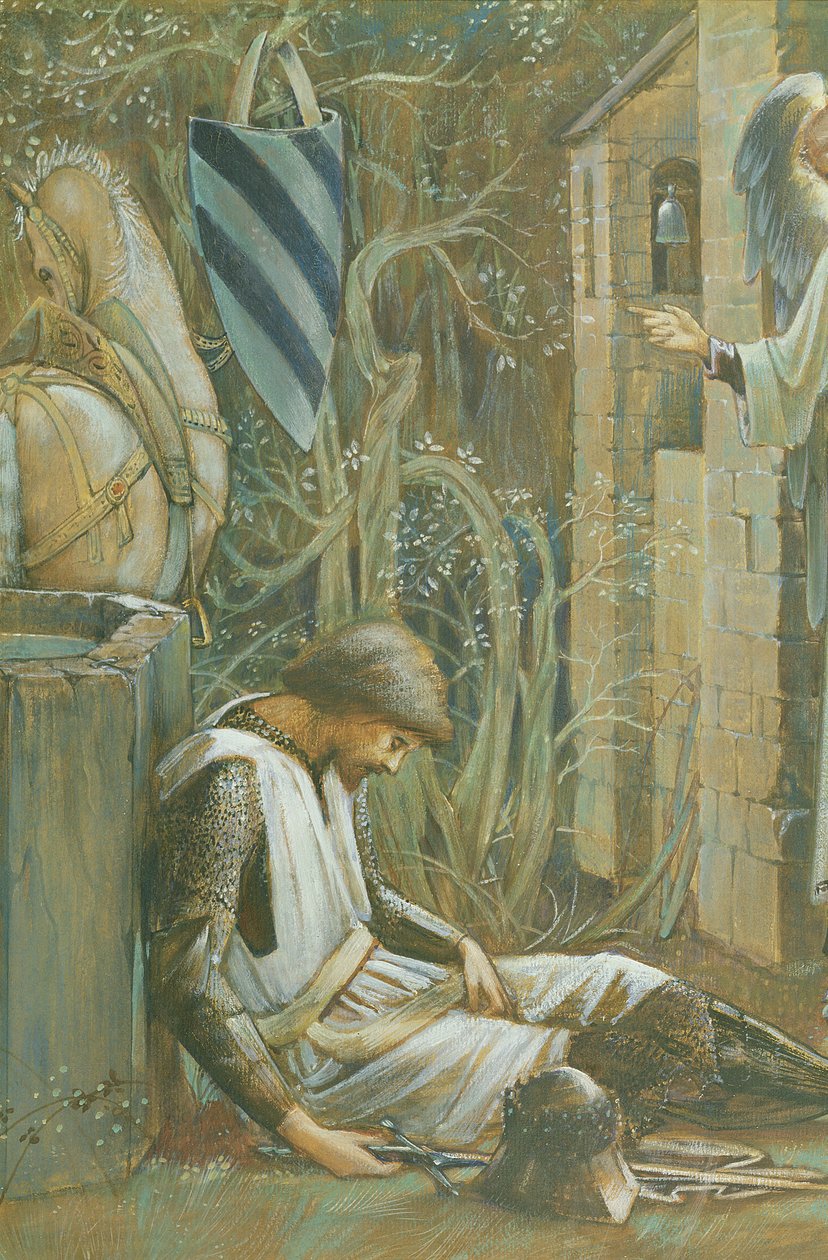 Niepowodzenie gwaszu Sir Lancelota na papierze z 356921 autorstwa Edward Burne Jones
