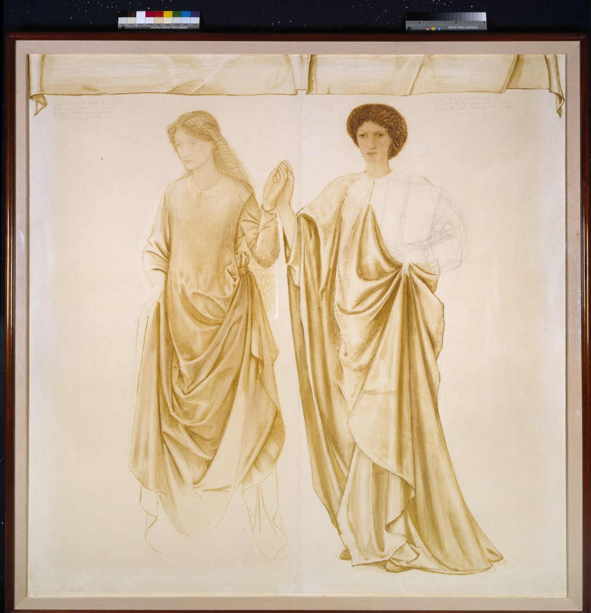 Dwie żony Jasona, przed 1872 (akwarela i body na czarnej kredzie na papierze) autorstwa Edward Burne Jones