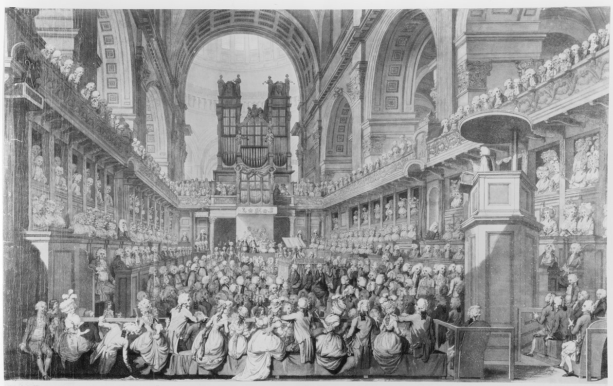 Dziękczynienie u św. Pawła za wyzdrowienie Jerzego III (1738-1820) z choroby autorstwa Edward Dayes