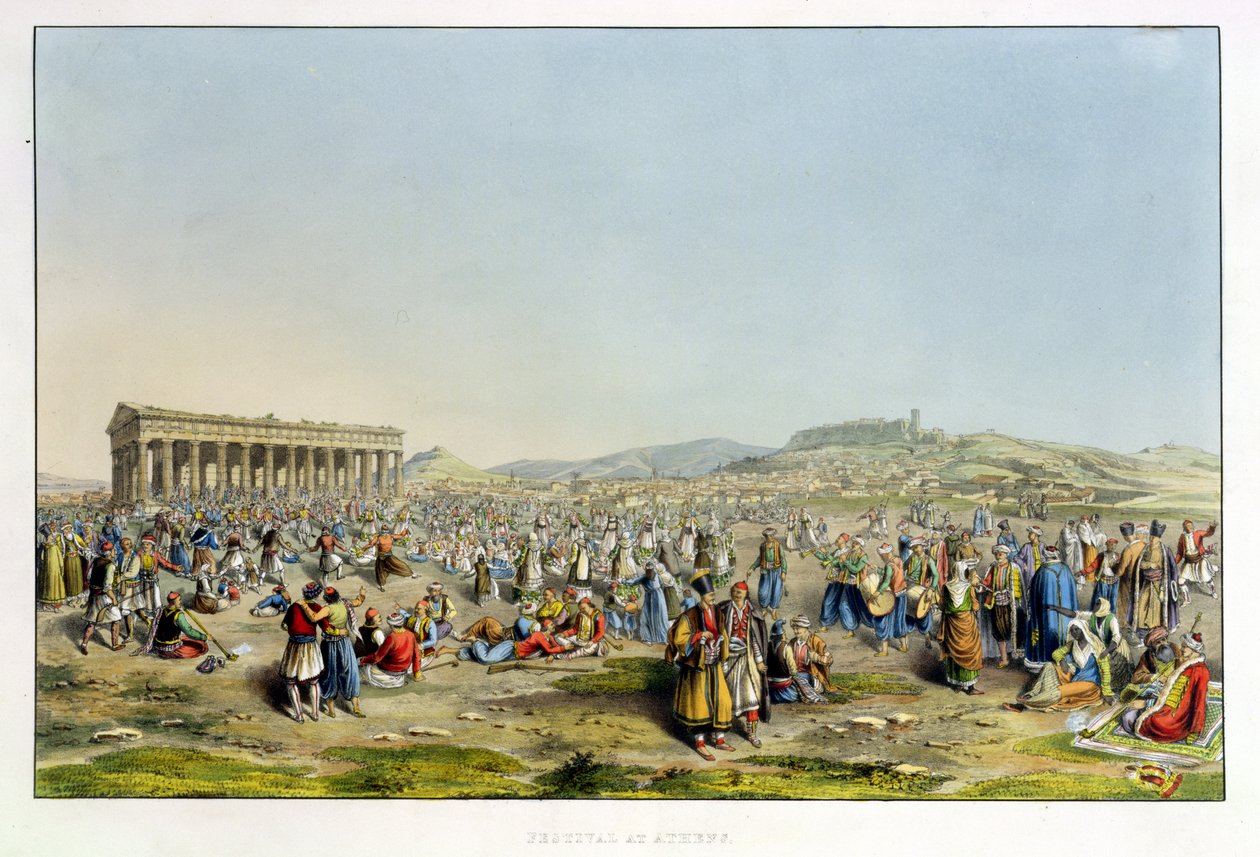 Festiwal w Atenach, wyd. J. Rodwell, 1830 (akwatinta) autorstwa Edward Dodwell