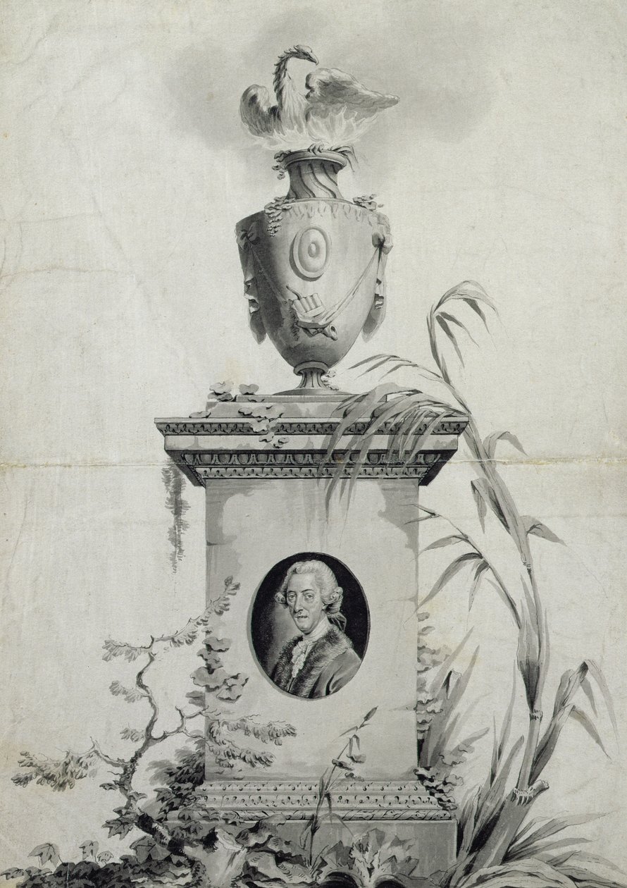 Projekt strony tytułowej prac zebranych dr Thomasa Arne (1710-78) (tusz i wash) (patrz także 84540) autorstwa Edward Francis Burney