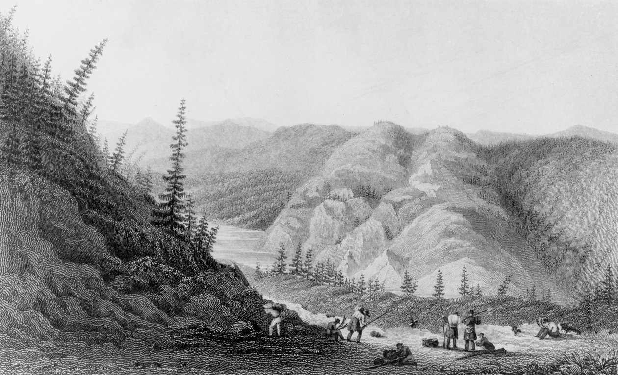 Widok na jałowe ziemie, 1826 autorstwa Edward Francis Finden