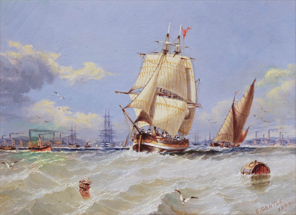 Scena nadmorska, 1894 autorstwa Edward Gentle
