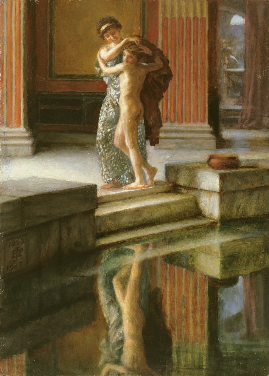 Bezczynne lęki, szkic olejny, 1893-1913 autorstwa Edward John Poynter