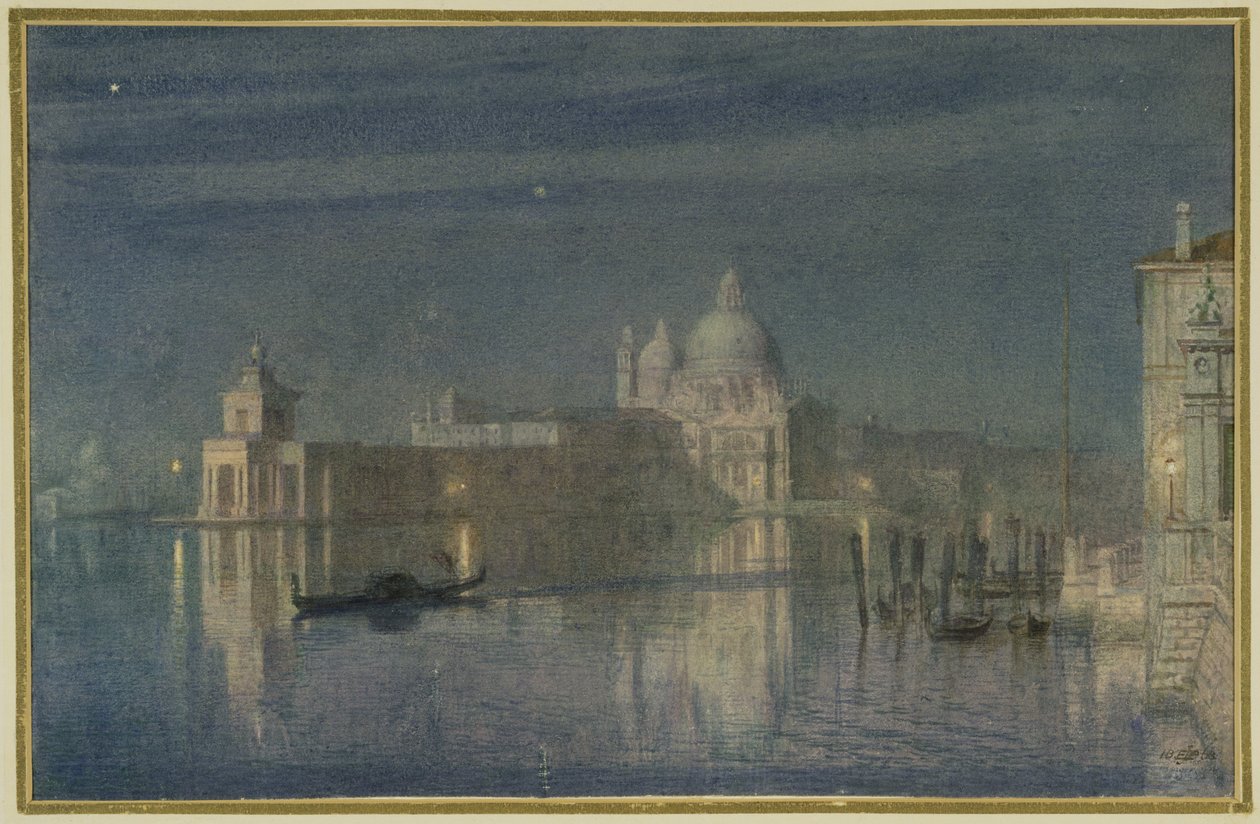 Santa Maria Della Salute, Wenecja, światło księżyca, 1863 autorstwa Edward John Poynter