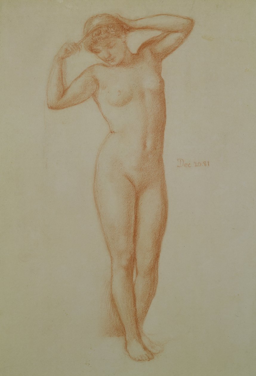 Studium do „Diadumene”, 1881 (kreda na papierze) autorstwa Edward John Poynter