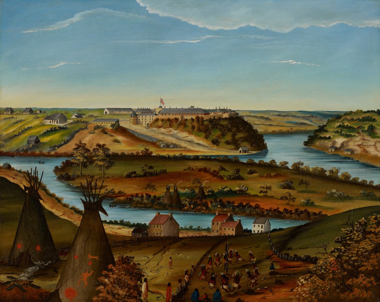 Widok na Fort Snelling, ok. 1850 autorstwa Edward K. Thomas