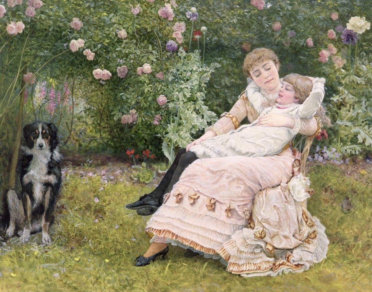 Odpoczynek w ogrodzie, 1900 r. autorstwa Edward Killingworth Johnson